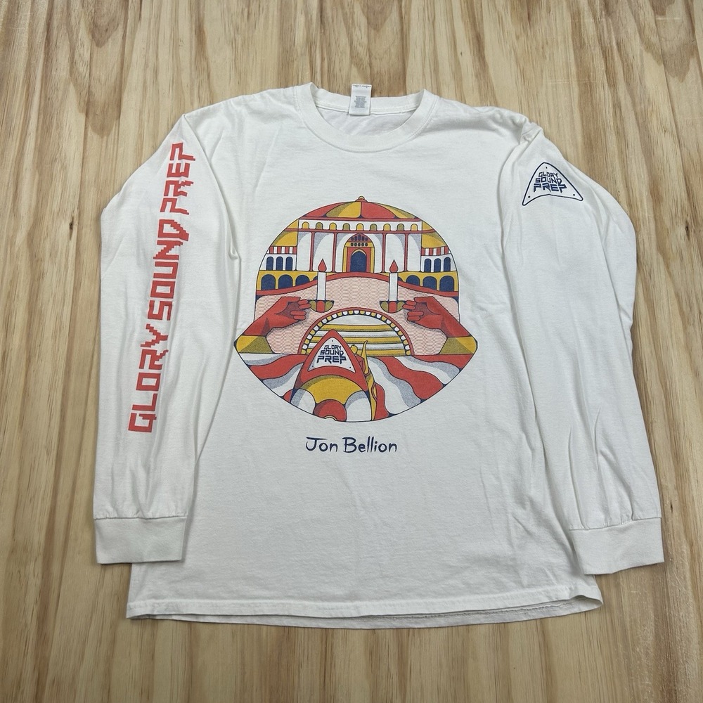 Jon Bellion Glory Sound Prep Tour Long Sleeve T Shirt White Large Graphic